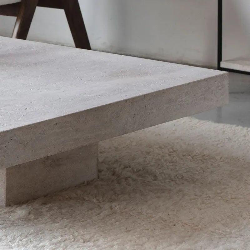 Table Basse Rectangulaire Japandi Travertin Ishi – Élégance Moderne et Durable