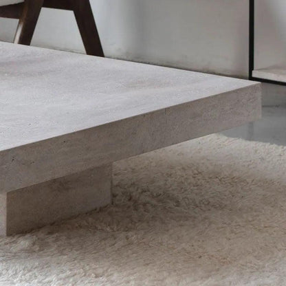 Table Basse Rectangulaire Japandi Travertin Ishi – Élégance Moderne et Durable