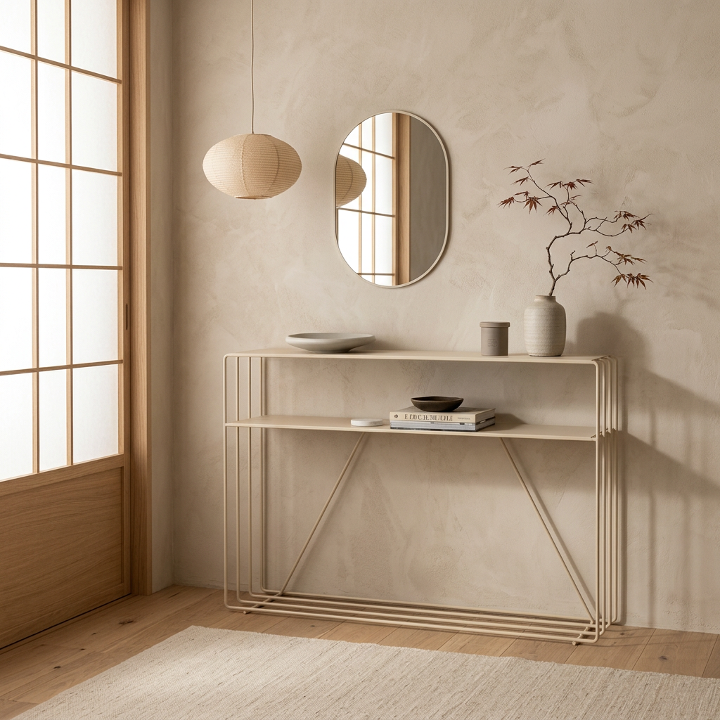 Structure console japandi Métal pierre naturelle | Maison Japandi