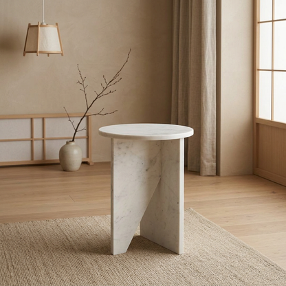 Structure table de chevet japandi Koe pierre naturelle | Maison Japandi
