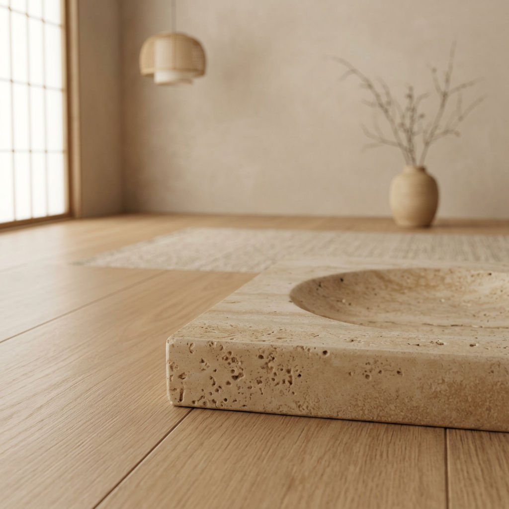 Maison Japandi — Tables en pierre naturelle