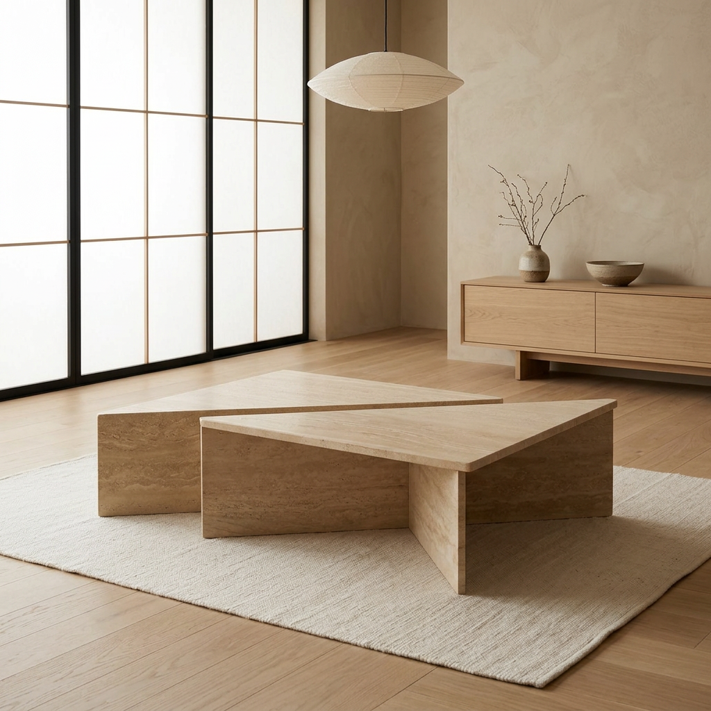 Structure table basse japandi Kishi pierre naturelle | Maison Japandi