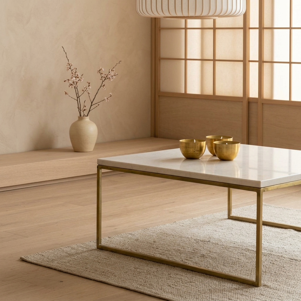 Structure table basse japandi Rindo pierre naturelle | Maison Japandi