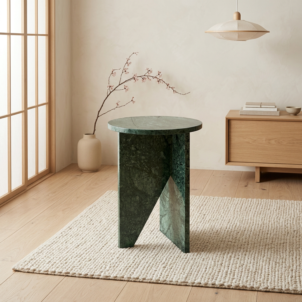 Table d'appoint japandi Koe en marbre — Maison Japandi