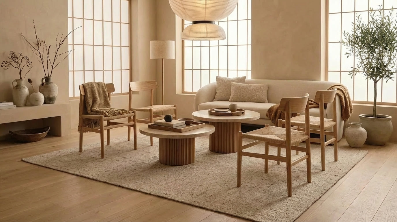 Table artisanale – Mobilier haut de gamme Japandi