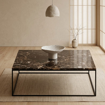 Structure table basse japandi Carrée pierre naturelle | Maison Japandi