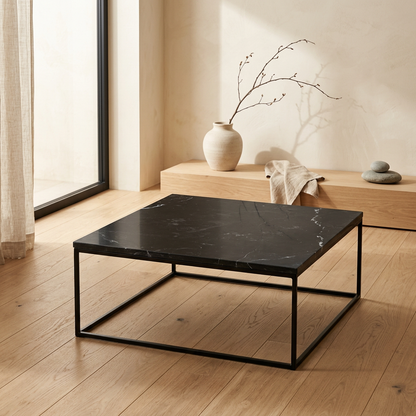 Structure table basse japandi Carrée pierre naturelle | Maison Japandi
