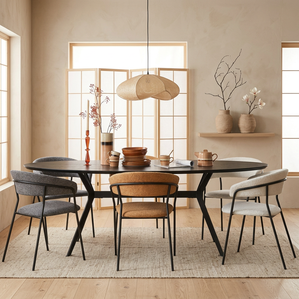 Maison Japandi — Tables en pierre naturelle