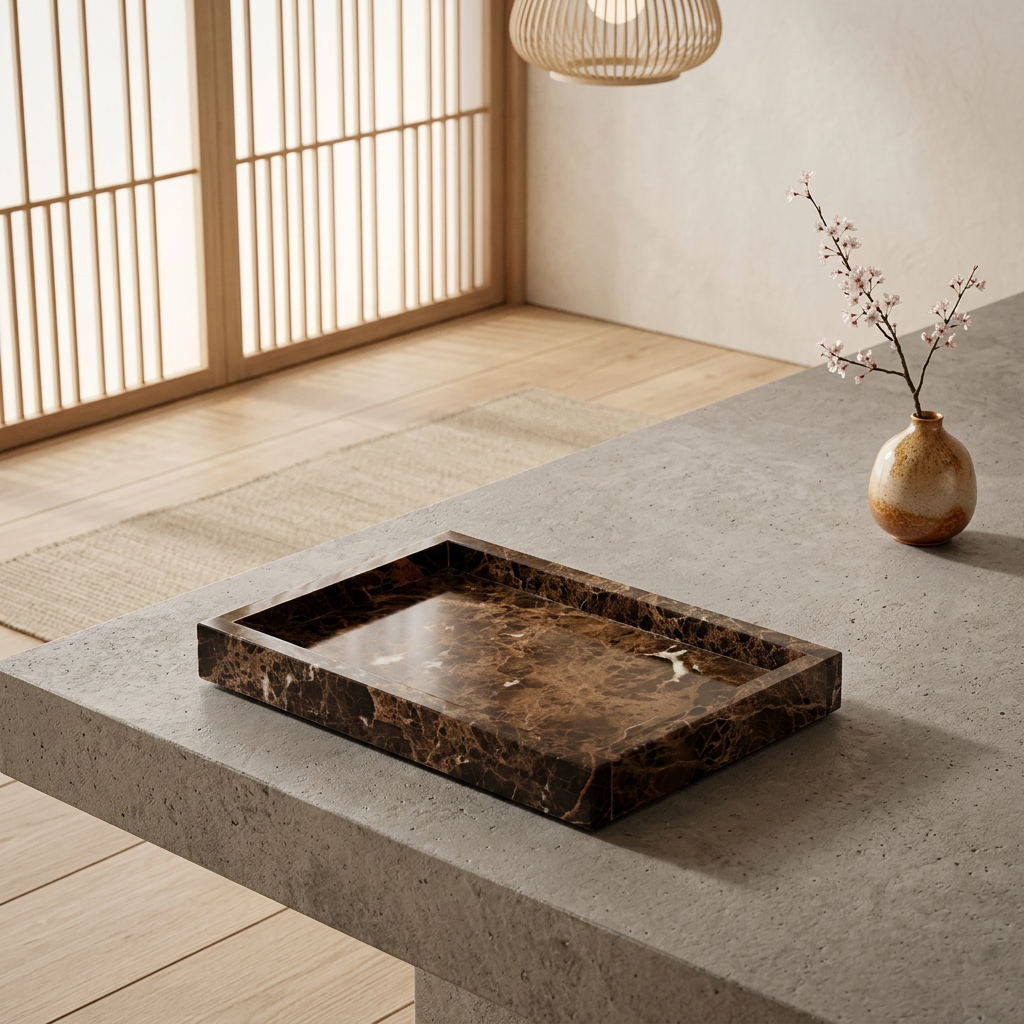 Maison Japandi — Tables en pierre naturelle