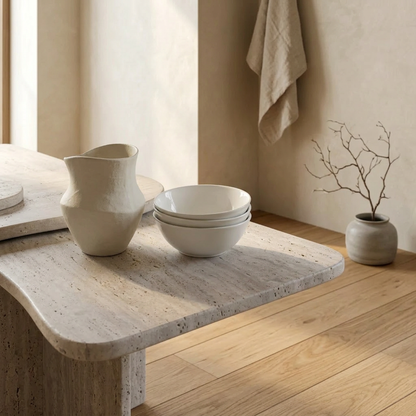 Table japandi Tables dans un intérieur japandi — Travertin | Maison Japandi