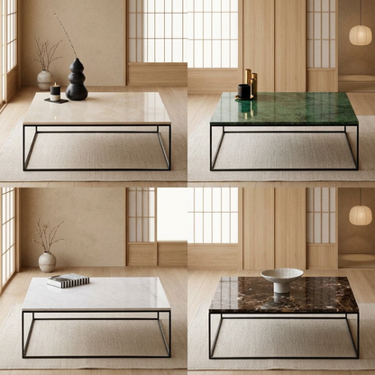 Structure table basse japandi Carrée pierre naturelle | Maison Japandi