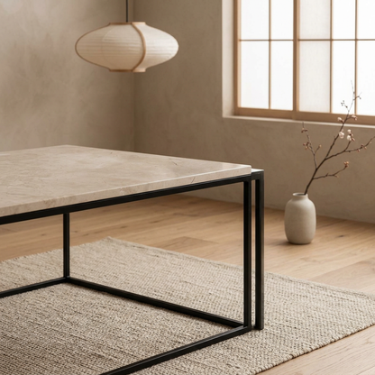 Structure table basse japandi Wabisabi pierre naturelle | Maison Japandi