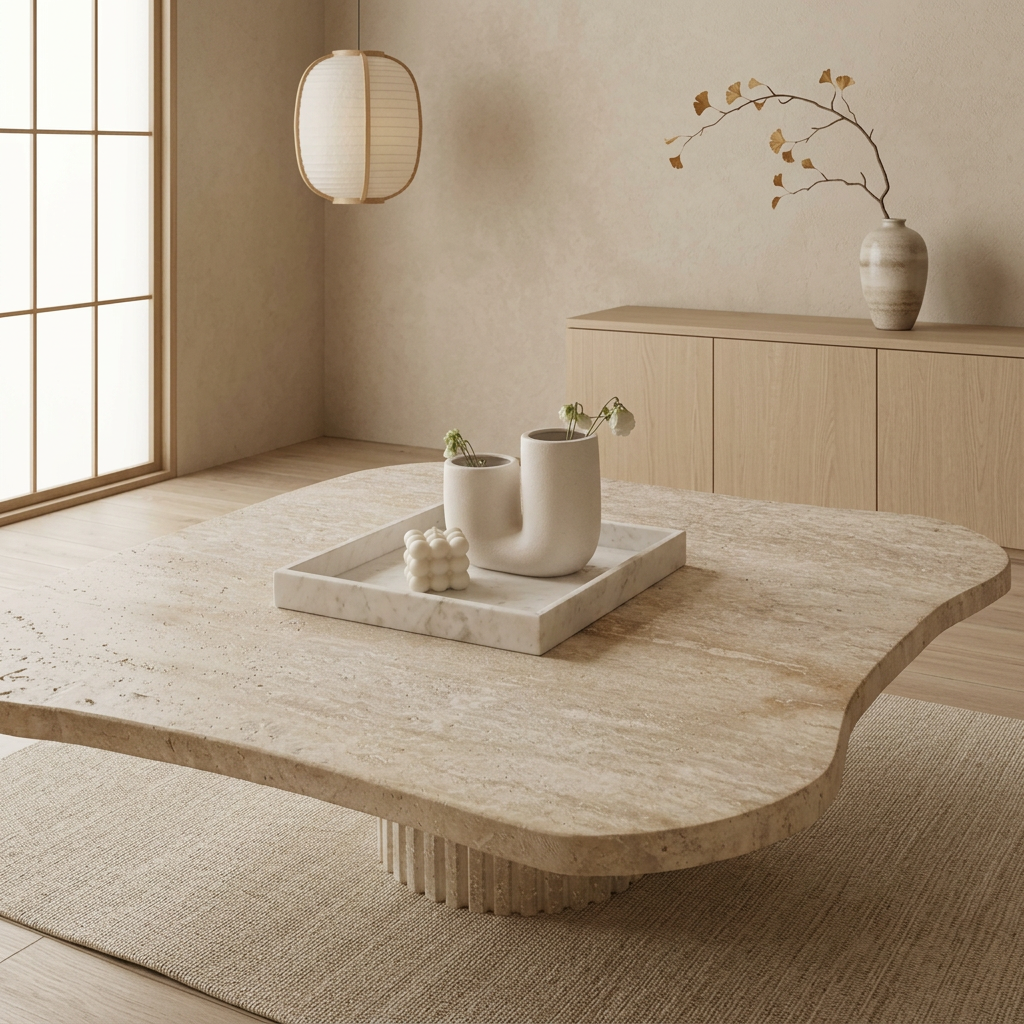 Structure table basse japandi Shiro pierre naturelle | Maison Japandi