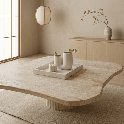 Structure table basse japandi Shiro pierre naturelle | Maison Japandi