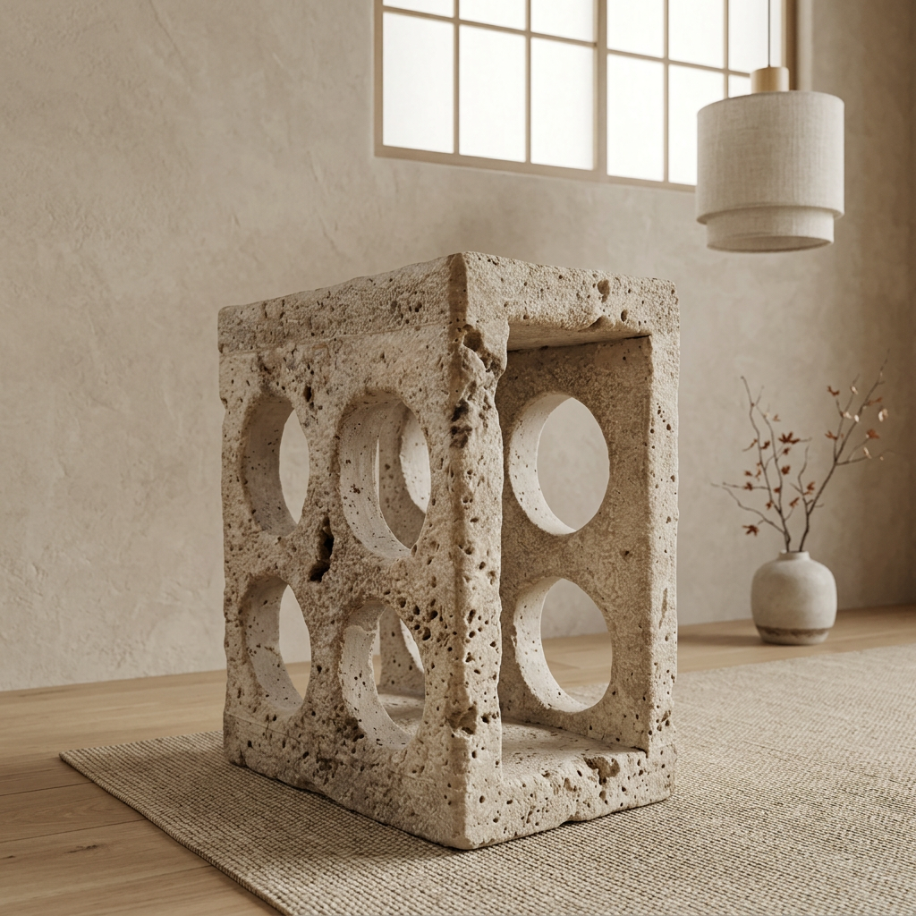 Maison Japandi — Tables en pierre naturelle