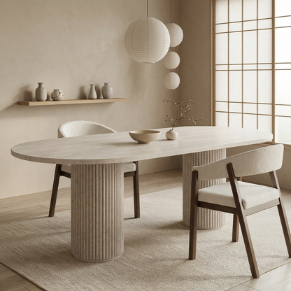 Bureau japandi Iwa en travertin — Maison Japandi