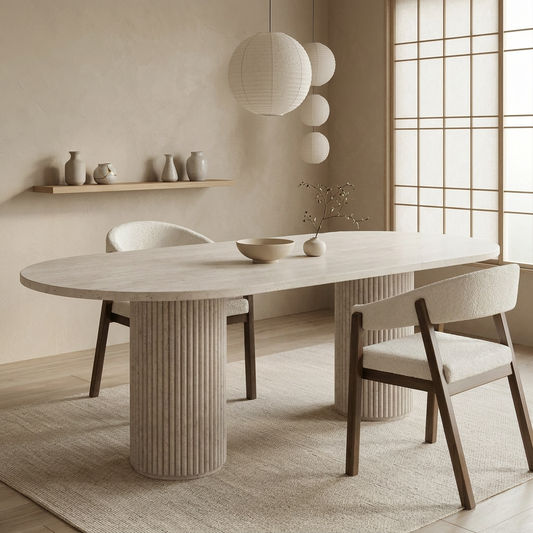 Bureau japandi Iwa en travertin — Maison Japandi