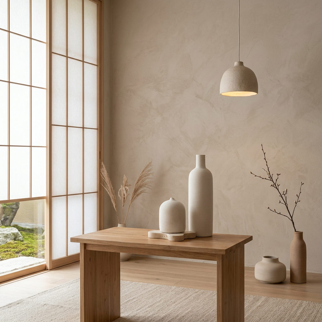 Maison Japandi — Tables en pierre naturelle
