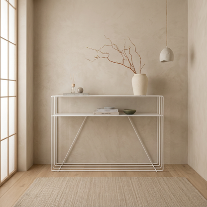 Plateau pierre naturelle — console japandi Métal artisanal | Maison Japandi