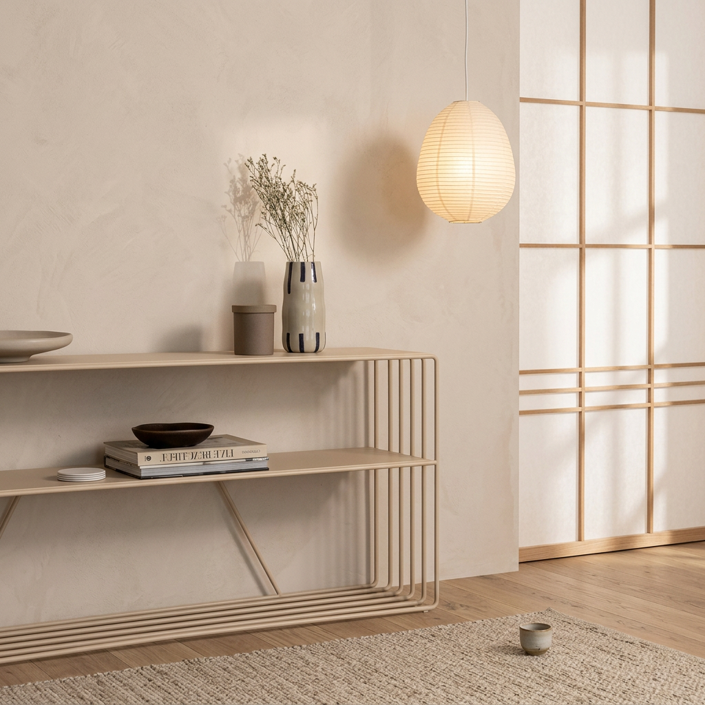 Structure console japandi Métal pierre naturelle | Maison Japandi