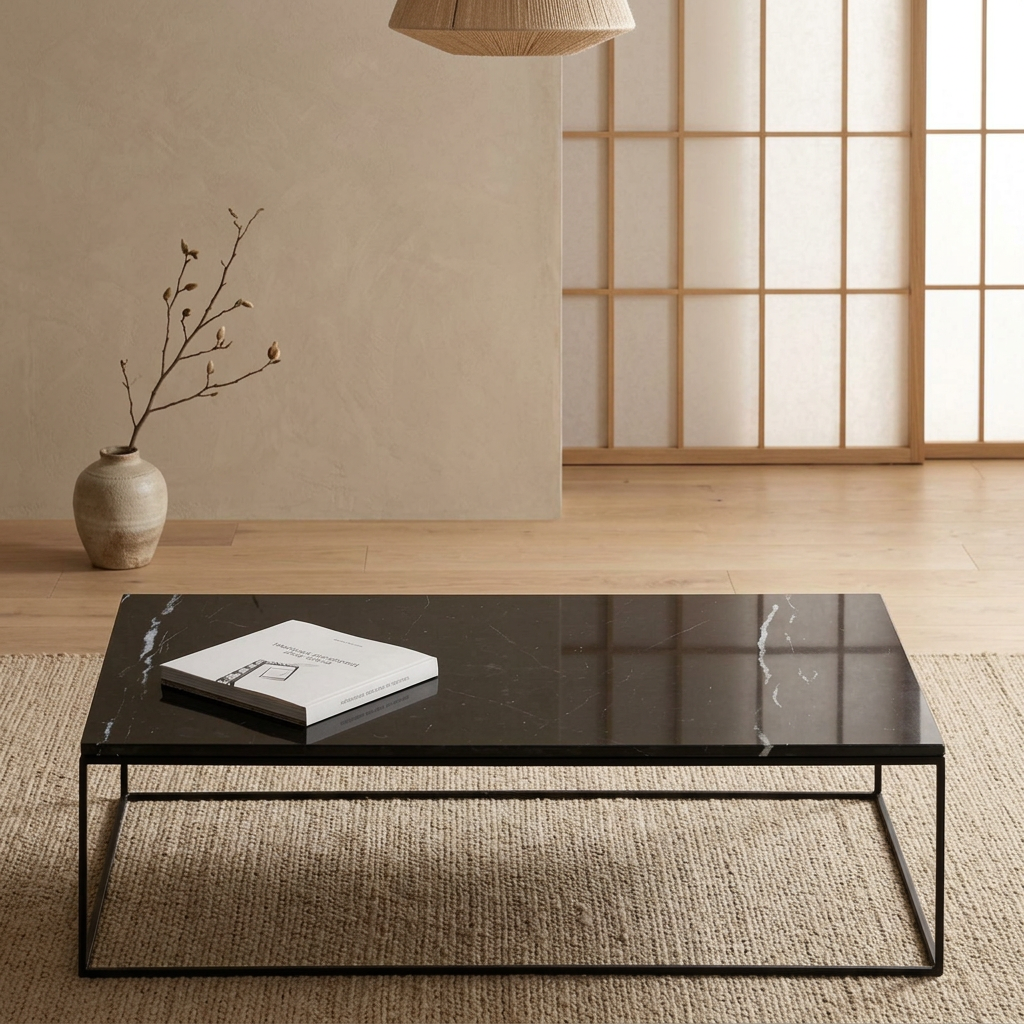 Structure table basse japandi Wabisabi pierre naturelle | Maison Japandi
