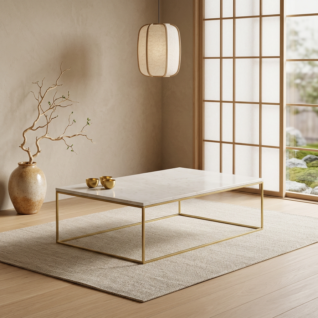 Structure table basse japandi Rindo pierre naturelle | Maison Japandi