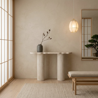 Console japandi Daichi dans un intérieur japandi — Travertin | Maison Japandi