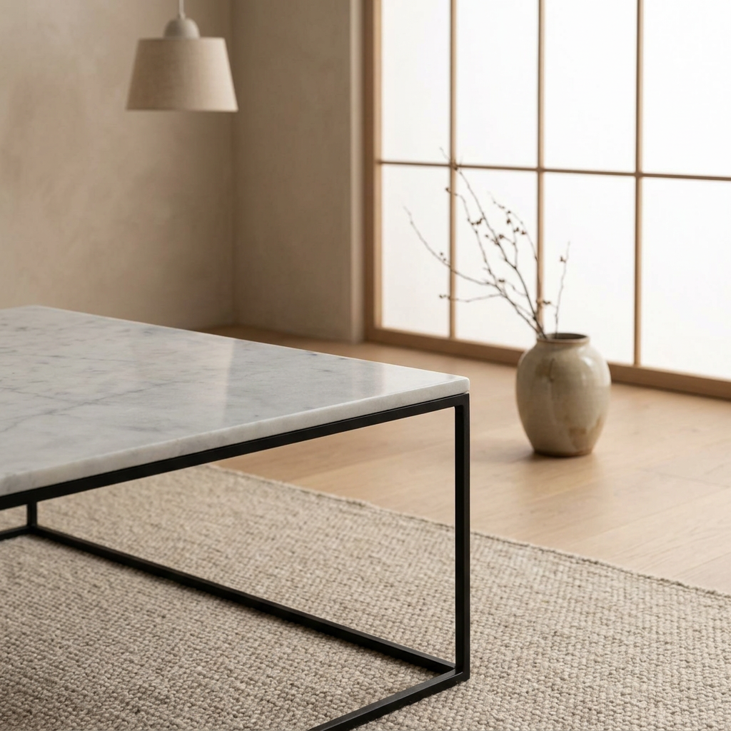Structure table basse japandi Wabisabi pierre naturelle | Maison Japandi
