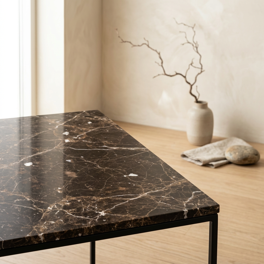 Structure table basse japandi Carrée pierre naturelle | Maison Japandi