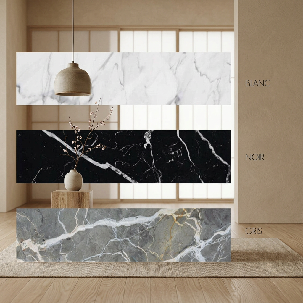 Plateau marbre — console japandi Métal artisanal | Maison Japandi